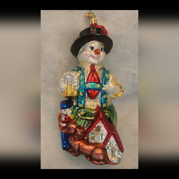 Christopher Radko Octoberfest Snowman w/Dog  Beer, Nutcracker Ornament 7.5" RARE - Picture 1 of 1